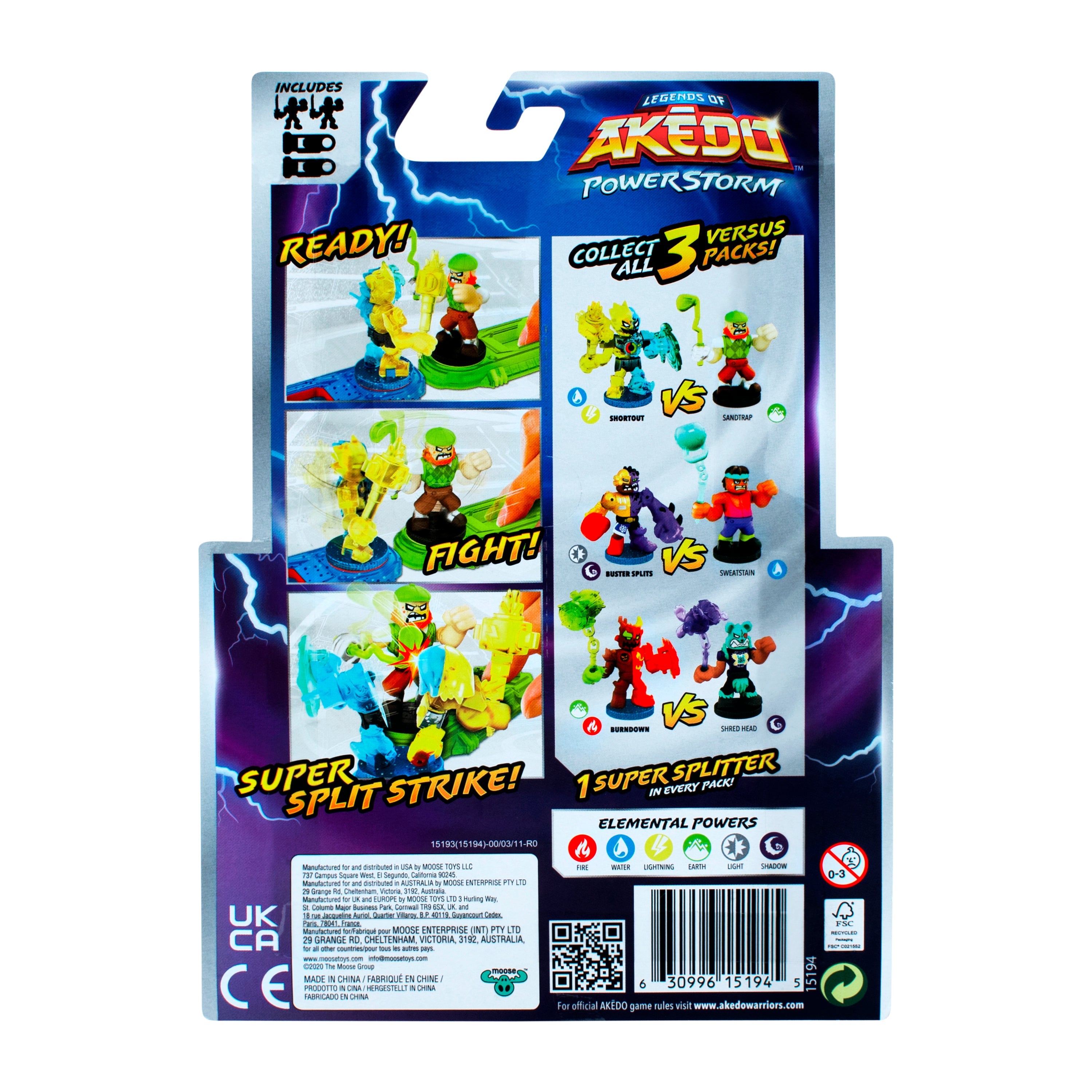 Legends of Akedo Powerstorm Versus Pack - Sweatstain vs Buster Splits